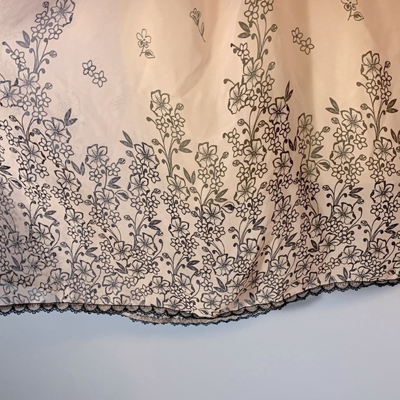 Apt. 9 babydoll nightie slip dress teddy cami baby pink black lace floral size L - Picture 9 of 9
